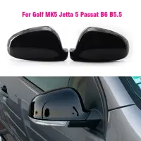 Cubiertas De Espejo Retrovisor ด้านข้าง Para Coche, Tapas De Fibra De Carbono Para VW MK5กอล์ฟ GTI Jetta 5 (Negro Brillante), Passat B6 B5.5, Sharan Golf Plus EOS ครอบคลุม/