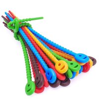 20 PCS Silicone Cable Ties Durable Zip Ties Bag Seal Clips Cable Straps Bread Ties Rubber Twist Ties for Home Office