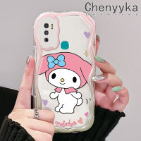 เคส Chenyyka สำหรับ Infinix Hot 9 Pro Hot 9 Play เคส12 Play ลายการ์ตูนน่ารักสีชมพูเมโลดี้เนื้อครีมเคสโทรศัพท์โปร่งใสขอบคลื่นกันกระแทกสำหรับเด็กชายและเด็กหญิงเคสซิลิโคนอ่อนชัดเจน