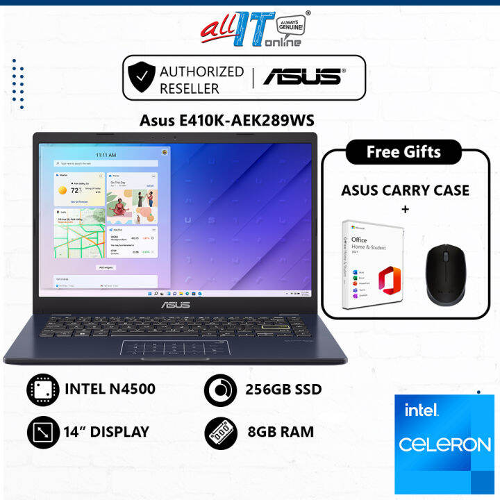 Asus Laptop E410k Aek289ws Intel ® Celeron ® Processor N4500 8gb Ram 256gb Ssd 14 Hd 7266