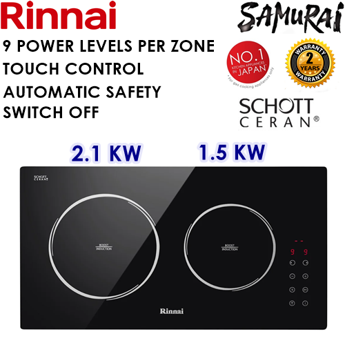 RINNAI 2ZONE INDUCTION HOB 52CM WITH 9 POWER LEVELS RB5022HCB Lazada