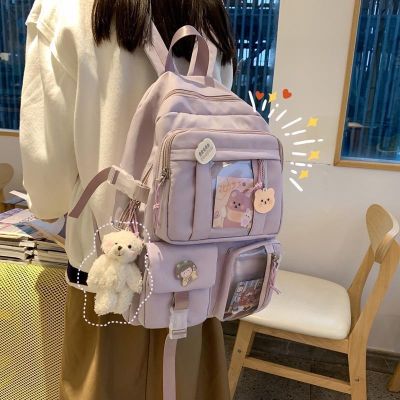 Big capacity high school student schoolbag female Korean cartoon Junior High School Student Backpack