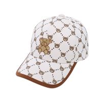 Kids Summer Casual Sunscreen Baseball Cap Cute Cartoon Bear Print Sun Hat Outdoor UV Protection Leisure Hat