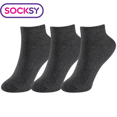 Socksy ถุงเท้า12 คู่/สี ถุงเท้าข้อสั้น สีเทา ขาย/หญิง รุ่นV-1 ต่ำกว่าตาตุ่ม  No Show Socks ถุงเท้าทำงาน ถุงเท้าสีพื้น สินค้าคุณภาพ ใช้งานได้ยาวนาน