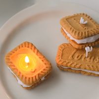 1PC Biscuit Scented Candles Desktop Ornaments Scented Food Shape Candles INS Photo Prop Candles Home Decoration