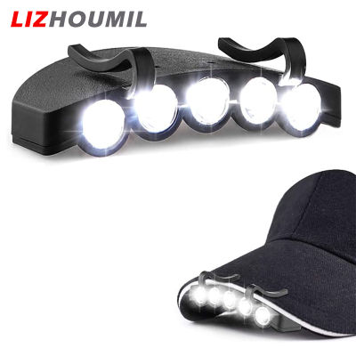 LIZHOUMIL ไฟหน้า Led 5ดวงสำหรับกิ๊บติดหมวก,ไฟสำหรับตกปลาตอนกลางคืนไฟหน้าแบบคลิปบนหมวกหมวกไฟพร้อมแบตเตอรี่สำหรับเดินป่าตกปลา