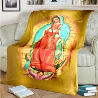 Ready Stock Flannel Throw Blanket for Bedroom Couch, Super Soft, Warm, King Size, Religion, Mary, Lightweight Sofa Cover