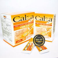 [กล่อง 30 ซอง] CALZA C 1500 MG แคลเซียม รสส้ม กินง่าย (Exp 3/02/2025)