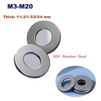 304 Stainless Steel Plain Washers Gasket M3 M4 M5 M6 M8 M10 M12 M14 M16 M20 Metal Screw Flat Washer 1mm 1.2mm 1.5mm 2mm 3mm 4mm