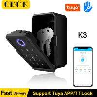 CDOK K3 TT Lock Tuya กล่องรักษาความปลอดภัยรหัสผ่านอัจฉริยะลายนิ้วมือดิจิตอลกล่องล็อคอัจฉริยะพกพาระบบอิเล็กทรอนิกส์