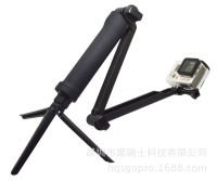 เหมาะสำหรับไม้เซลฟี่สามพับ Gopro11 3ตอนเซลฟี่พับเก็บได้กล้องเคลื่อนไหวกล้อง Dv แขนยืดสามทาง Qfgesg