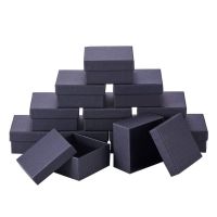 ⊕❖▧ Pandahall 12 24 Pcs/Lot Black Square/Rectangle Cardboard Jewelry Set Boxes Ring Gift Boxes for Jewellery Packaging