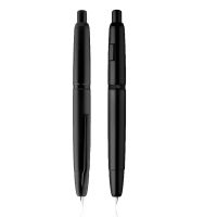MAJOHN A1กดน้ำพุปากกาหด EF ปลายปากกา0.4มิลลิเมตรโลหะเคลือบสีดำเขียนปากกาหมึกที่มีตัวแปลงสำนักงานอุปกรณ์การเรียน