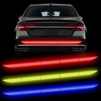 Car Rear Strip Reflective Sticker Trunk Decorative Bumper Tail Box Warning Sticker Anti-collision Warning Scratches Luminous Car Door Protection