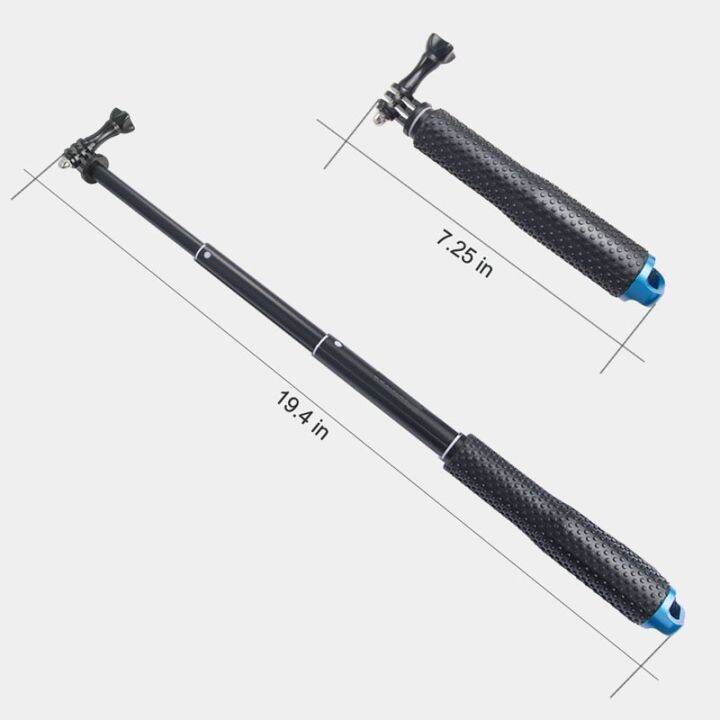 kfftwwx-ขาตั้งเดี่ยวสำหรับกล้อง-go-pro-hero-11-10-9สีดำ8-7-6-5-4-3อะลูมิเนียมยืดได้ก้านไม้เซลฟี่ปุ่มขาตั้งกล้องสามขา-h9r-eken-sj4000