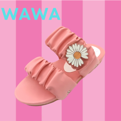 SSS WAWA1 รองเท้าแตะเด็กผู้หญิง 3-6ปี แบบสวม เบา ใส่สบาย กันลื่น  (25-36)(ชมพู)