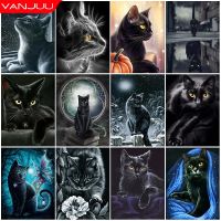 5D DIY Diamond Painting Diamond Embroidery Black Cat Craft Kit Animal Rhinestone Picture Handicraft Wall Decoration Gift