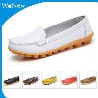 รองเท้าสตรี รองเท้าสีขาว Women white shoes soft leather nurse shoes