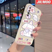 เคส JIUMOO สำหรับ Realme XT เคส X2 Realme ลายการ์ตูนแฮปปี้ด็อกดีไซน์ใหม่เคสมือถือนิ่มบางเคสขอบสี่เหลี่ยมด้านข้างเคสซิลิโคนเคสนิ่มเคสป้องกันการกระแทก