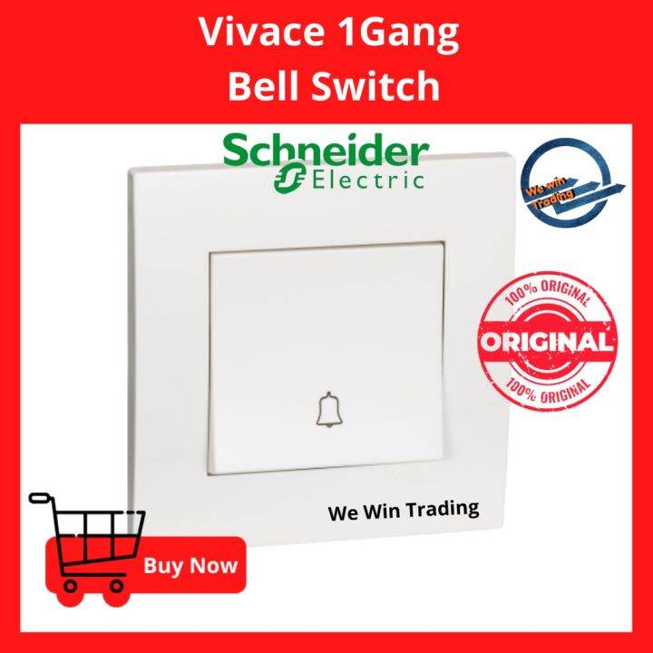 Schneider Vivace 10a 250v 1 Gang Door Bell Switch White Color Spring Return Kb31bpb Suis 3805