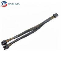 16AWG 30cm PCIE GPU VGA 8Pin Female ke Dual 8(6 2)-Pin Male kartu grafis Splitter kabel daya