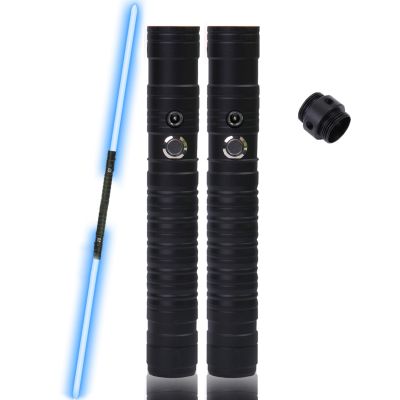 ◐❈✣ 2 Piece Splicing Lightsaber RGB 8 Color Change LED Sword Metal Handle Heavy Duel Sound Two-in-one Saber Cosplay Stage Props