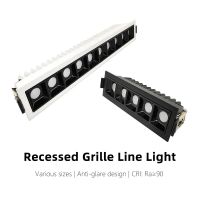 Anti-Glare Creative Linear Recessed Grille Line Lights 2W 4W 6W 10W 20W 30W Living Room Corridor Strip COB LED Ceiling Downlight  by Hs2023