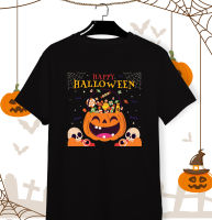 เสื้อยืดลาย ฮาโลวีน  Halloween Trick or Treat ในคืนวันฮาโลวีน ผ้า Cotton  สีสันสดใส ใส่สบาย ลายน่ารักๆ มีสีดำและสีส้ม