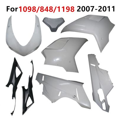 For Ducati 1098 848 1198 2007-2010-2011 ABS Injection Cowling Motorcycle Unpainted Fairing Components Bodywork Pack Accessories