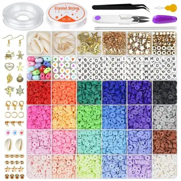 3000pcs White Clay Beads Kit for Bracelet Making 6mm Polymer Clay Heishi