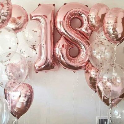 2pcs 32/40inch Happy 18 Birthday Foil Balloons Rose gold/pink/blue number 18th Years Old Party Decorations Man Boy Girl Supplies Balloons