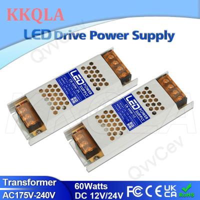 QKKQLA 60w Ultra Thin Driver For LED Strips Constant Voltage Power Supply DC 12V 24V Lighting Transformers 60W