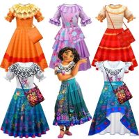 Encanto Mirabel Madrigal Cosplay Costume Girl Dress Fancy Dresses wig for Carnival Halloween