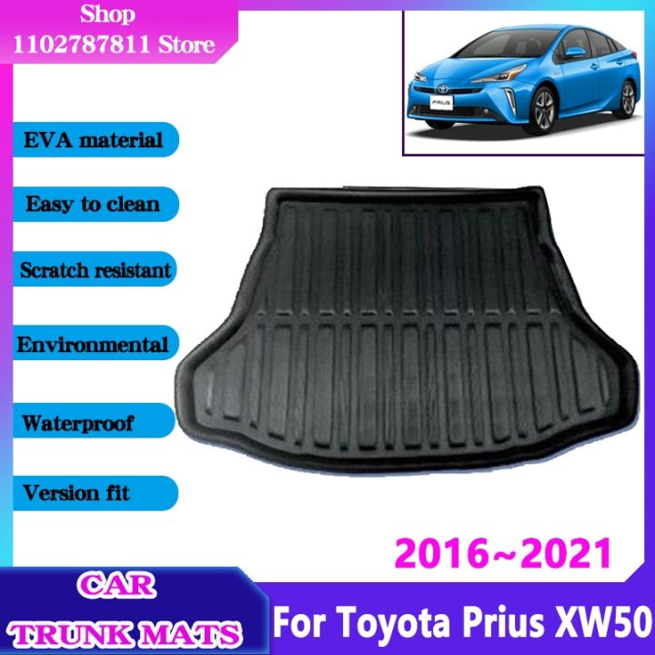 แผ่นปูท้ายรถสำหรับ-toyota-prius-xw50-2016-2021กันน้ำกันลื่นวัสดุ-eva-กระเป๋าแผ่นเก็บของ2017-2018-2019-2020