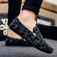 ◐◙▤ peas shoes mens Korean version trendy soft bottom old cloth breathable lazy slip on casual deodorant tide