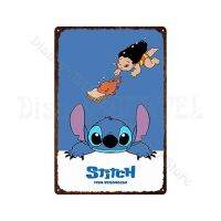 Lilo Amp; Stitch แผ่นเหล็กป้ายโลหะวินเทจวายร้ายดิสนีย์มนุษย์ถ้ำป้ายดีบุกป้ายดีบุกสำหรับผับคลับการ์ตูนแผ่นเหล็กภาพวาด