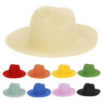 Kentucky Derby Hat Panama Hat Beach Summer Straw Hats Fine Braid Precious Grass Fedora Hat Wide Brim Straw