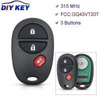 Gq43vt20t อะไหล่ Diykey 315Mhz 3ปุ่มที่ห้อยกุญแจรถรีโมทสำหรับที่ดึงประตูรถยนต์ Highlander Sequoia Sienna Tundra 2005-2014