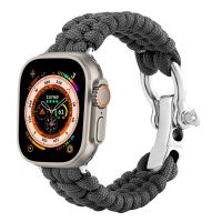 For Apple Watch Band ultra 49mm 45mm 44mm 42mm 41mm 40mm 38 Survival Paracord sport nylon strap for iwatch 8/7/6/5/4/se bracelet Straps