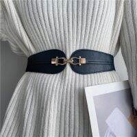 Female Wide Waistband Simple Metal Buckle Belt for Women Simple Elastic Band Cinch Waist Belt Suit Sweater Clothing Accessories