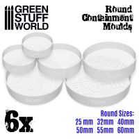 ชุดหล่อฐาน warhammer AoS Minitures Models 6x Containment Moulds for Bases - Round