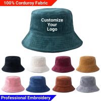 Custom Corduroy Bucket Hat With Your Logo Unisex Winter Hat Panama Fashion Fisherman Beach Caps Personalized Text Hats For Women