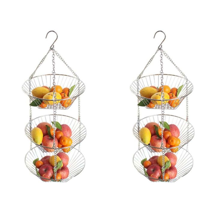 2x-hanging-fruit-basket-iron-art-3-layer-baskets-fruit-tray-drain-basket-household-fruit-bowl-storage-basket