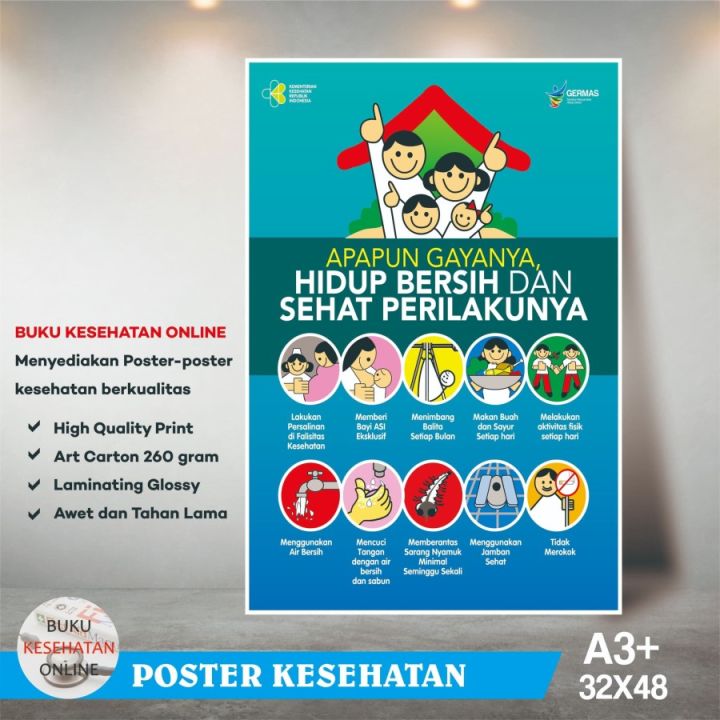 Poster Kesehatan PERILAKU HIDUP BERSIH DAN SEHAT 2 | Lazada Indonesia