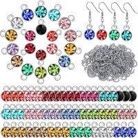 80Pieces Crystal Charms for Jewelry Making Round Charms for Bracelets Necklaces Jewelry Findings