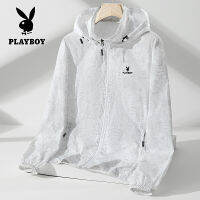 PLAYBOY เสื้อผ้ากันแดดผ้าไอซ์ซิลค์สำหรับผู้ชาย,เสื้อผ้าการป้องกันแสงแดดสำหรับชาวประมงใหม่ระบายอากาศได้ดีบาง2023ป้องกันรังสียูวีสำหรับฤดูร้อน