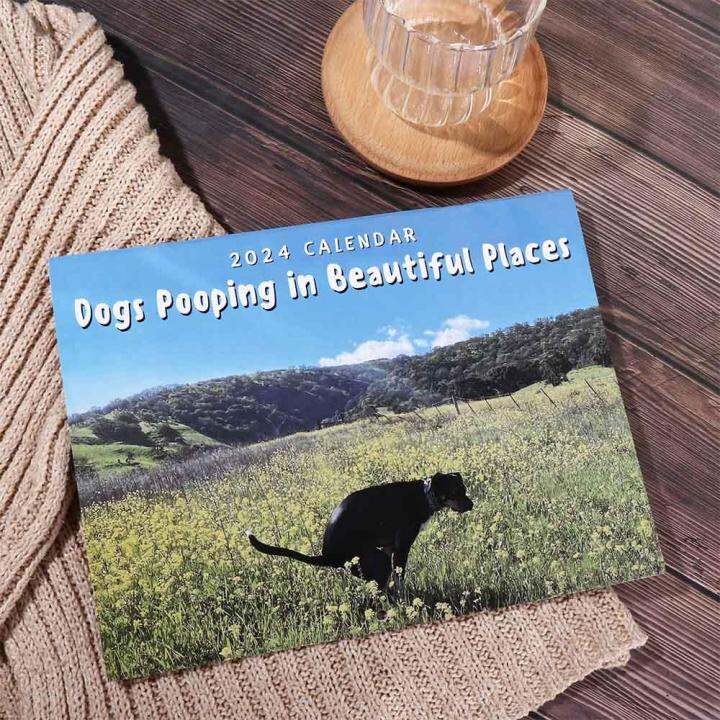 JOTNTP Funny Dog Poop Calendar Cute Weekly Schedule 2024 Calendar Daily ...