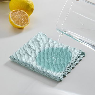 YNM Kitchen Supplies Rag 5PC Fish Scale Cloth For Cleaning Window Glass Car Floor Rags Bowl Dish