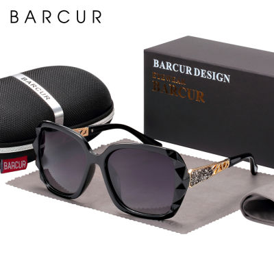 BARCUR Design Oversized Sunglasses ashion Polarized Elegant Design For Ladies Sun Glasses UV400 Protection