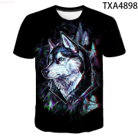 New (สต็อกเพียงพอ) 2023 Summer 3D T shirt Wolf Men Women Casual Fashion Streetwear Printed T-shirt Cool Tops Teeคุณภาพสูง size:S-5XL